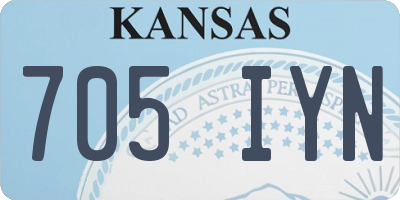 KS license plate 705IYN