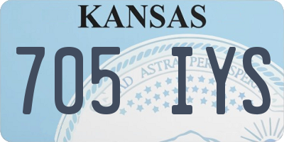 KS license plate 705IYS