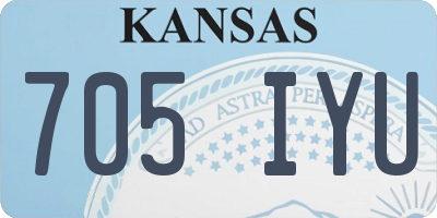 KS license plate 705IYU