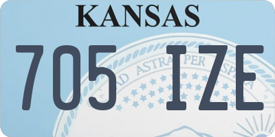 KS license plate 705IZE