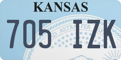 KS license plate 705IZK