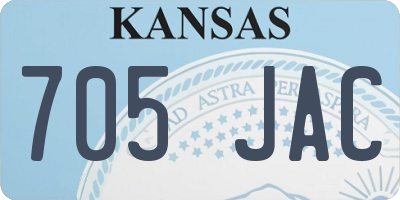KS license plate 705JAC