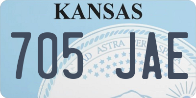 KS license plate 705JAE
