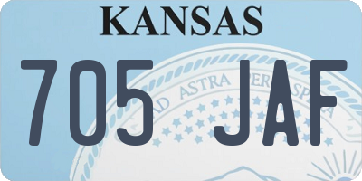 KS license plate 705JAF