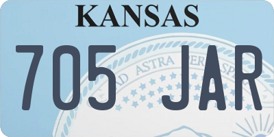 KS license plate 705JAR