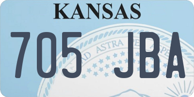 KS license plate 705JBA