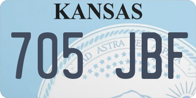 KS license plate 705JBF