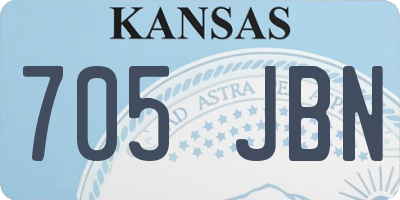 KS license plate 705JBN