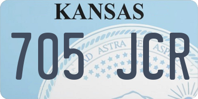 KS license plate 705JCR
