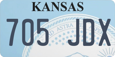 KS license plate 705JDX