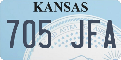 KS license plate 705JFA