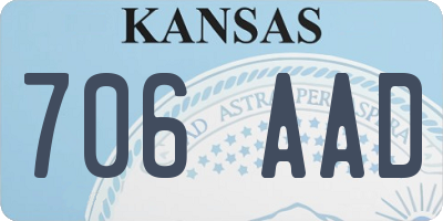 KS license plate 706AAD