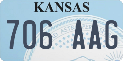 KS license plate 706AAG