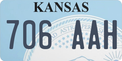 KS license plate 706AAH