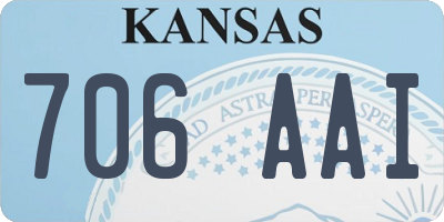 KS license plate 706AAI