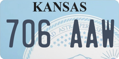 KS license plate 706AAW