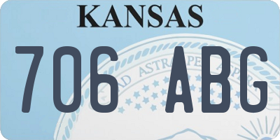 KS license plate 706ABG