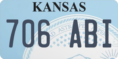 KS license plate 706ABI