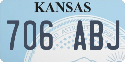 KS license plate 706ABJ