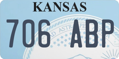 KS license plate 706ABP