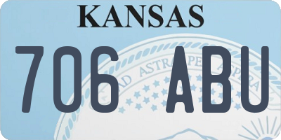 KS license plate 706ABU