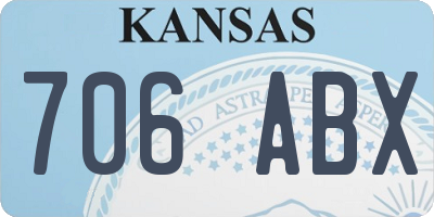 KS license plate 706ABX