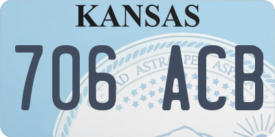 KS license plate 706ACB