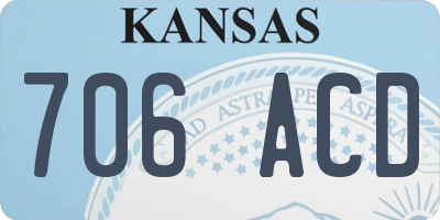 KS license plate 706ACD