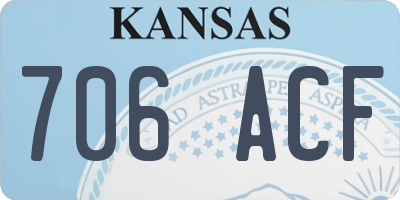 KS license plate 706ACF