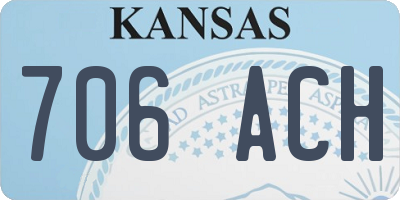 KS license plate 706ACH