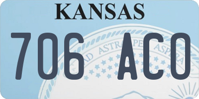 KS license plate 706ACO