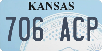 KS license plate 706ACP