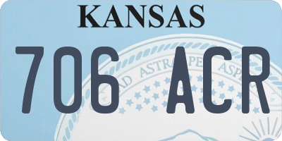 KS license plate 706ACR