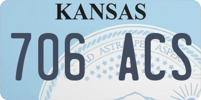 KS license plate 706ACS