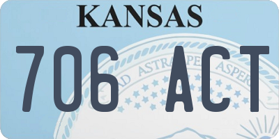 KS license plate 706ACT
