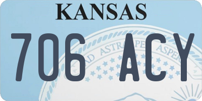 KS license plate 706ACY