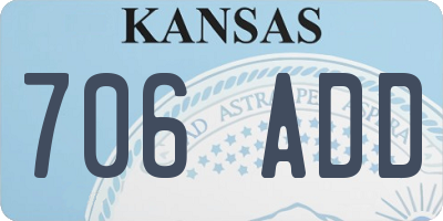 KS license plate 706ADD