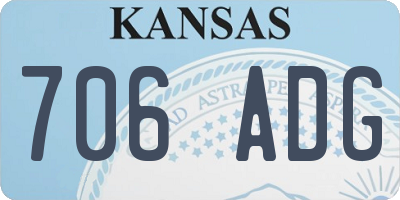 KS license plate 706ADG