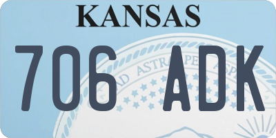 KS license plate 706ADK
