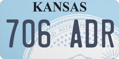 KS license plate 706ADR