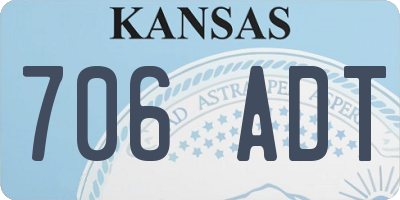 KS license plate 706ADT