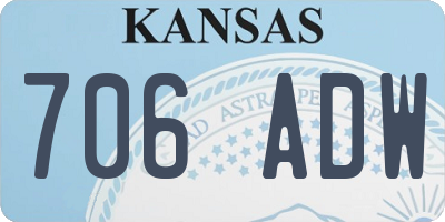 KS license plate 706ADW
