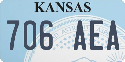 KS license plate 706AEA