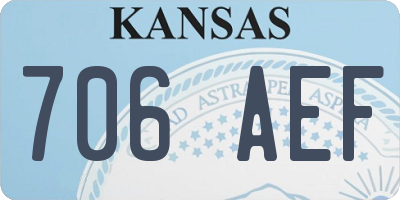 KS license plate 706AEF