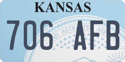 KS license plate 706AFB