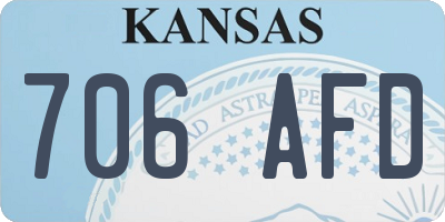 KS license plate 706AFD