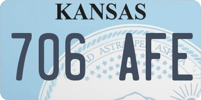 KS license plate 706AFE