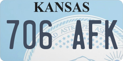 KS license plate 706AFK