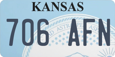 KS license plate 706AFN