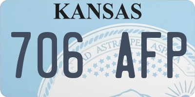 KS license plate 706AFP